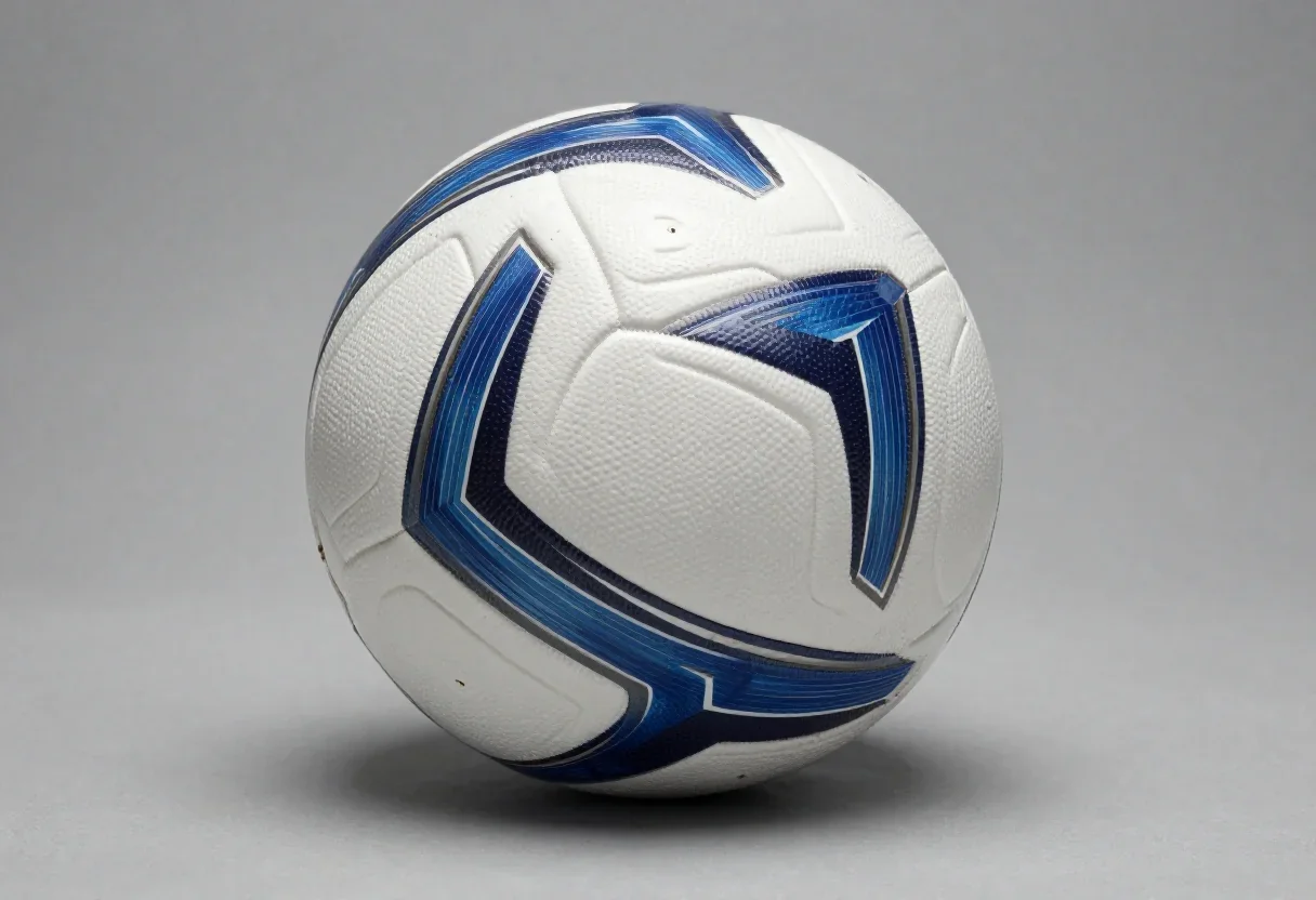 SUBJECT — one standard modern professional football, regulation size ~22 cm diameter, photoreal. Single ball, single cle