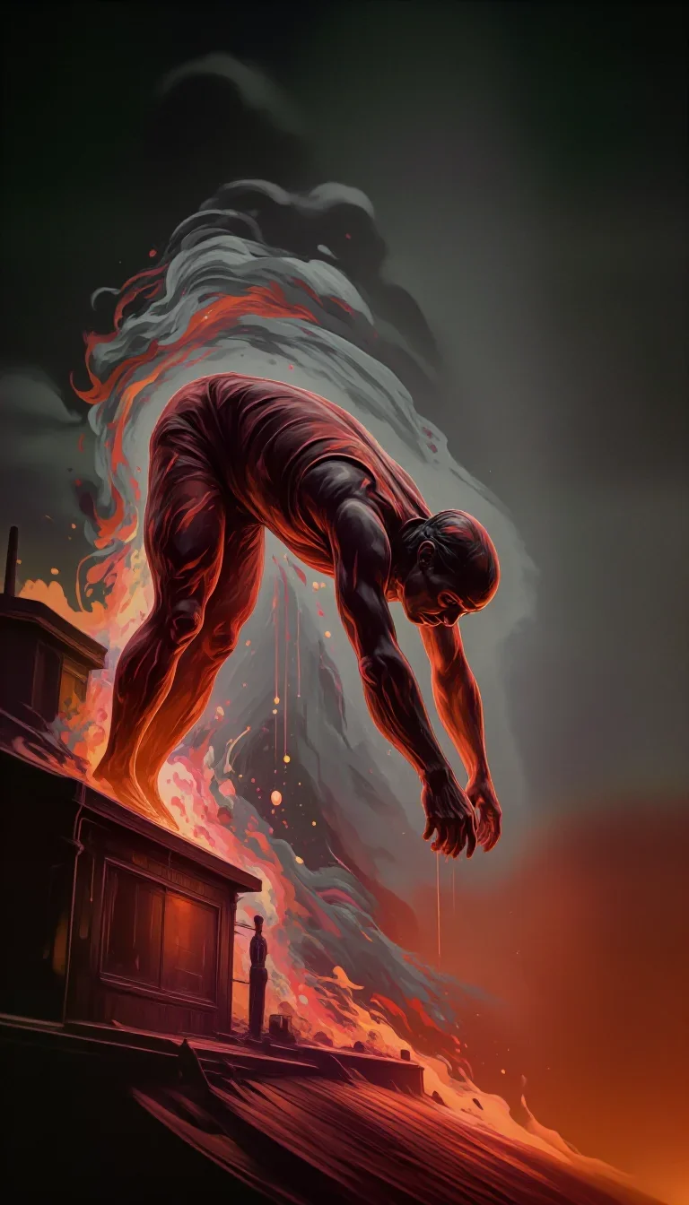 a swimmer before the plunge in a racing suit in a dramatic three-quarter profile, on a neon-lit rooftop at midnight, myt
