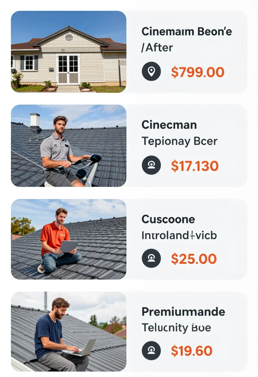 Make me video ads for a roofing business — each in a completely different style: cinematic before/after, funny, customer
