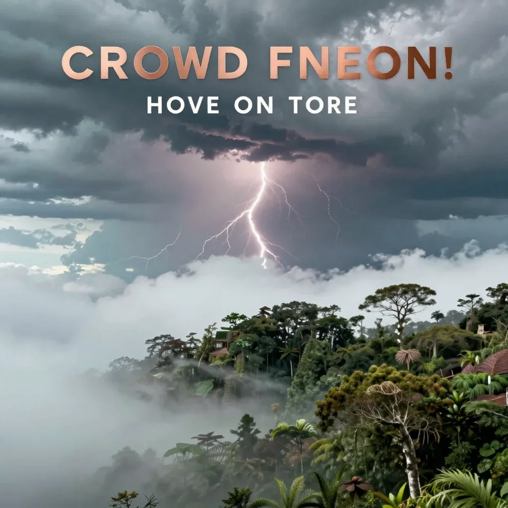 a cloud forest canopy after a distant thunderstorm, high-end design magazine photography, crisp material detail, seafoam