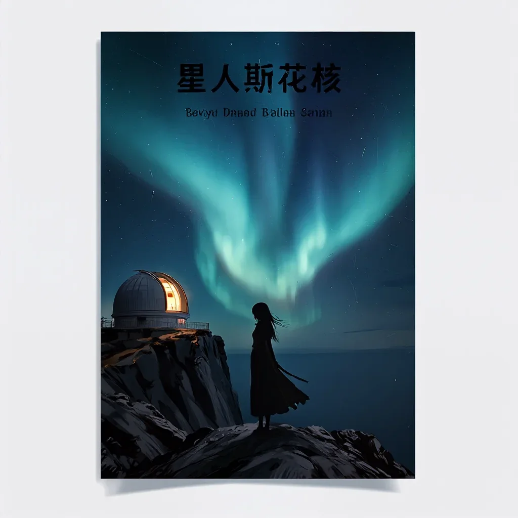 a cliffside observatory beneath an aurora, high-end design magazine photography, atmospheric depth, cobalt and amber pal